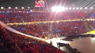 Pyeongchang Winter Olympic Games opening ceremony, South Korean anthem.