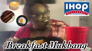 BREAKFAST MUKBANG |PANCAKES EGGS AND TURKEY SAUSAGE |IHOP |HONIMAMA