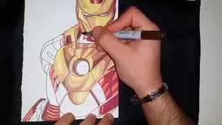 How I draw Iron Man ? Speed Drawing [Marvel] - Copic Marker