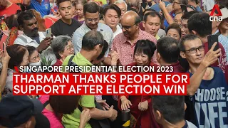Singapore President-elect Tharman thanks supporters at Taman Jurong after election win