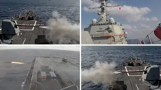 USS Rafael Peralta (DDG 115) Conducts Live-Fire Exercise While Operating in the Philippine Sea