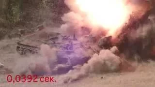 Land mines in super slow-mo. 25000 fps. Взрывы мин в замедленной съемке