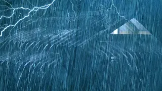 Relieve Stress to Fall Asleep Fast with Heavy Rain & Powerful Thunder Sounds on Metal Roof