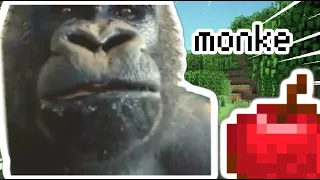 Oliver eats an apple but it’s Minecraft