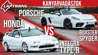 Kanyarvadászok - Honda Integra Type-R vs. Porsche Boxster Spyder (Laptiming ep.158)