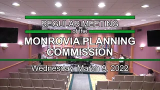 Monrovia Planning Commission | March 9, 2022 | Regular Meeting
