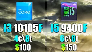 i3 10105F vs i5 9400F Test in 8 Games
