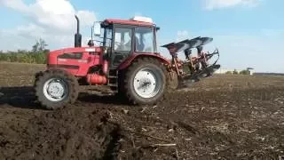 Belarus MTZ 1221.3 & Kühne KVE 3/2 szántás 2016