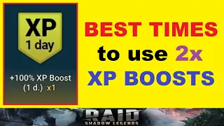 The *BEST TIMES* to use your ~2x EXP BOOSTS~ in RAID: Shadow Legends