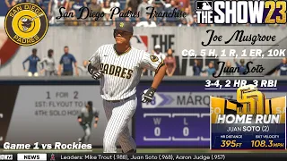 MLB THE SHOW 23 - San Diego Padres Franchise Game 1 vs ROCKIES (FULL GAME)