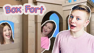 LAST To LEAVE The FORT!! 24 Hours In A BOX FORT STUCK At HOME!!