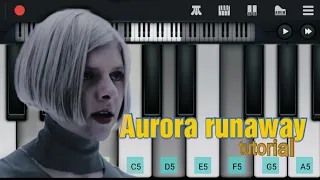 AURORA - Runaway piano tutorial | perfect piano | Jane na keo piano cover |