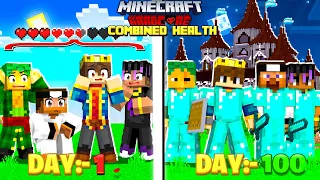 THE END - 100 Days But Our HEALTH IS COMBINED in Hardcore Minecraft 😰