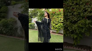 hiba bukhari in black dress#hiba bukhari