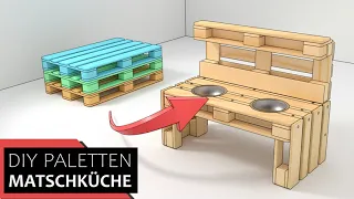 DIY Pallets Mud Kitchen     step by step           DIY Paletten Matschküche   Animation