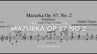 Chopin: Mazurka Op 67 No 2