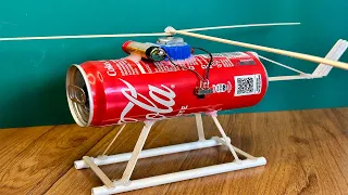 Coca-Cola Helicopter Homemade DIY project. How to Make Helicopter with DC motor at home.
