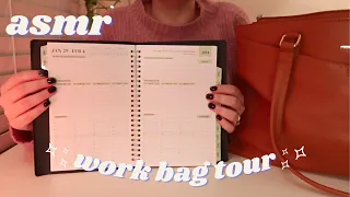 ASMR Work Bag Tour & My Day Planner 👜 💖 Soft-Spoken 💖 Leather Sounds, Rummaging, Crinkles