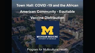 Virtual Town Hall: COVID-19 and the African American Community - Equitable Vaccine Distribution