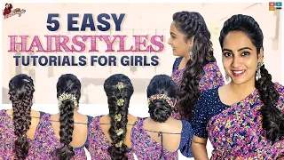 5 Easy hairstyles for girls || Hairstyle tutorial || Its Himaja