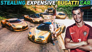 Gta 5 - Stealing Expensive Golden Bugatti Cars With Cristiano Ronaldo! (Real Life Cars #50)