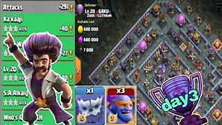 August season legend league attacks days3!super bowler smash attack strategy th15|clash of clans