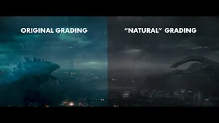 Godzilla arrives in Boston with natural color grading (no blue filter)