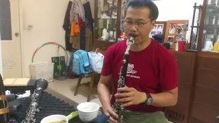 Mr. Wang tests the Selmer Basset Horn