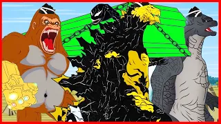 GODZILLA and TEAM KONG and SHIN Godzilla vs EVOLUTION of VENOMZILLA - Coffin Dance Meme Cover