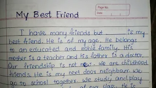 Short essay on My Best Friend for class 4 in English
