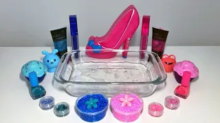 Mixing Slime BLUE and PINK SHOES * ASMR 2in1 ! Randoms Things Make Up Satisfying Slime o/