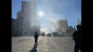 Атака дронов-камикадзе на Киев. Попытка сбить "шахеда"