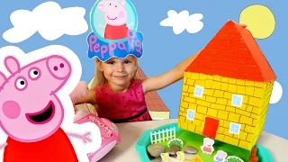 СВИНКА ПЕППА Домик ► КАК сделать Дом для Пеппы с озером Peppa Pig House playset making DIY