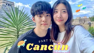 The second Cancun Vlog of Korean-Japanese couple! | Cancun Water Park 💦 | Visiting Mayan Pyramid 🇲🇽