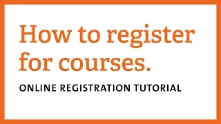 How to Register for Courses