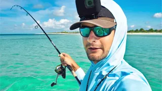 Fishing a Massive School of Big Fish Along The Beach + Surprise Tarpon