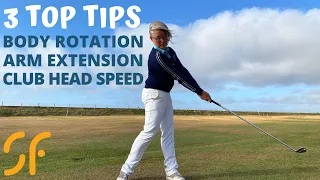 TOP 3 TIPS TO CREATE BODY ROTATION, ARM EXTENSION AND CLUB HEAD SPEED THROUGH GOLF IMPACT