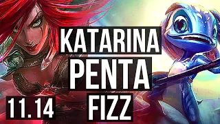 KATARINA vs FIZZ (MID) | Penta, Rank 3 Kata, 400+ games | BR Challenger | v11.14