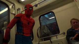 Spider Man in Moscow Metropoliten