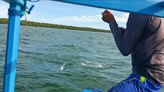 Kekuatan ikan besar membuat pemancing kewalahan