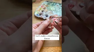 Let’s make a mini mushroom diorama #diorama #art #watercolor