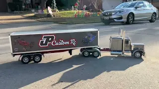 Custom 1/14 TAMIYA Grand Hauler w/Trailer RC R/C Semi Truck Sound Lights Aluminum