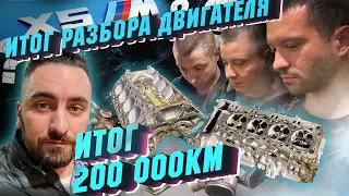 Шоковое состояние двигателя BMW X5 M на пробеге 200 000! ИТОГ!