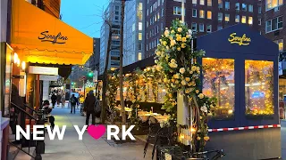 [4K]🇺🇸NYC Christmas Walk🎄UES, Madison Ave(Part2) Holiday Decorations✨Dinner at Serafina🍕Dec.15 2021