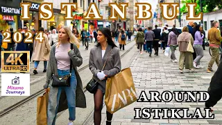 WALKING IN ISTANBUL STREETS | AROUND ISTIKLAL & NEVIZADE STREETS  | APRIL 30TH 2024 | UHD 4K 60FPS