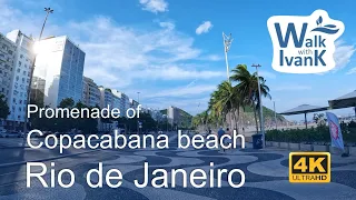 4K Promenade of Copacabana Beach in Rio de Janeiro, Brazil