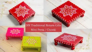 Traditional Return Gift Ideas | Varalakshmi pooja 2021 | Mini  Pooja Peeta | Mini Pooja Chowki