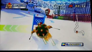 Mario & Sonic at the Olympic Winter Games Bowser Loses in Giant Slalom
