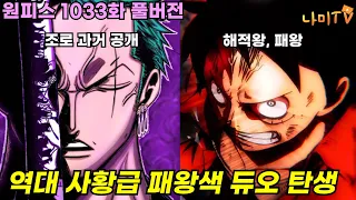 [원피스 1033화 풀버전 리뷰 및 분석] 소수만 사용가능하다는 패휘감을 익힌 조로!!!역대 이렇게 강한 듀오가 있었나요?!