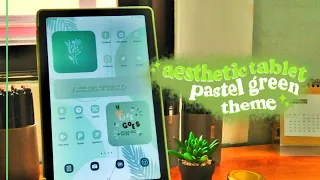 aesthetic tablet homescreen –; 🍃☘️ pastel green theme